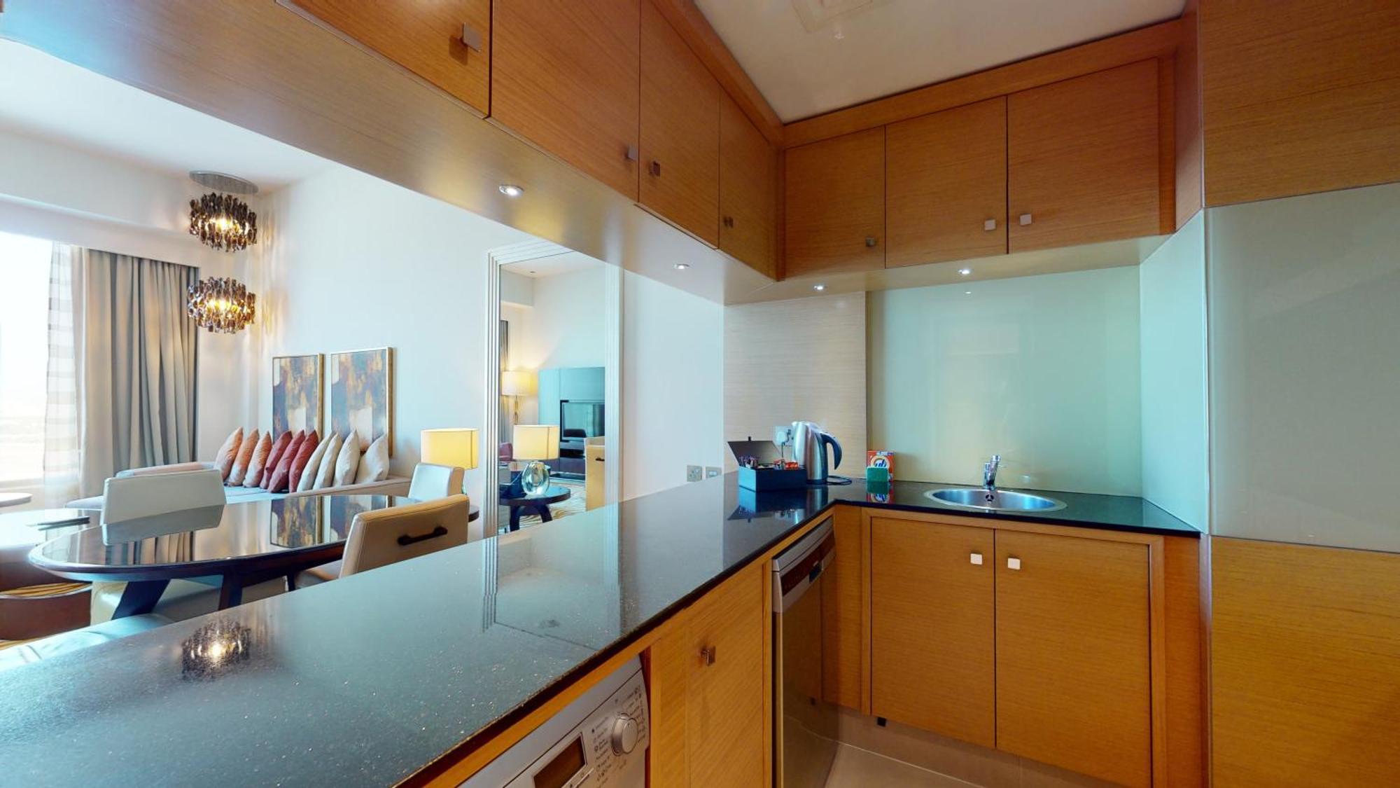 Marriott Executive Apartments Al Jaddaf, Dubai Exterior foto A kitchen in a serviced apartment